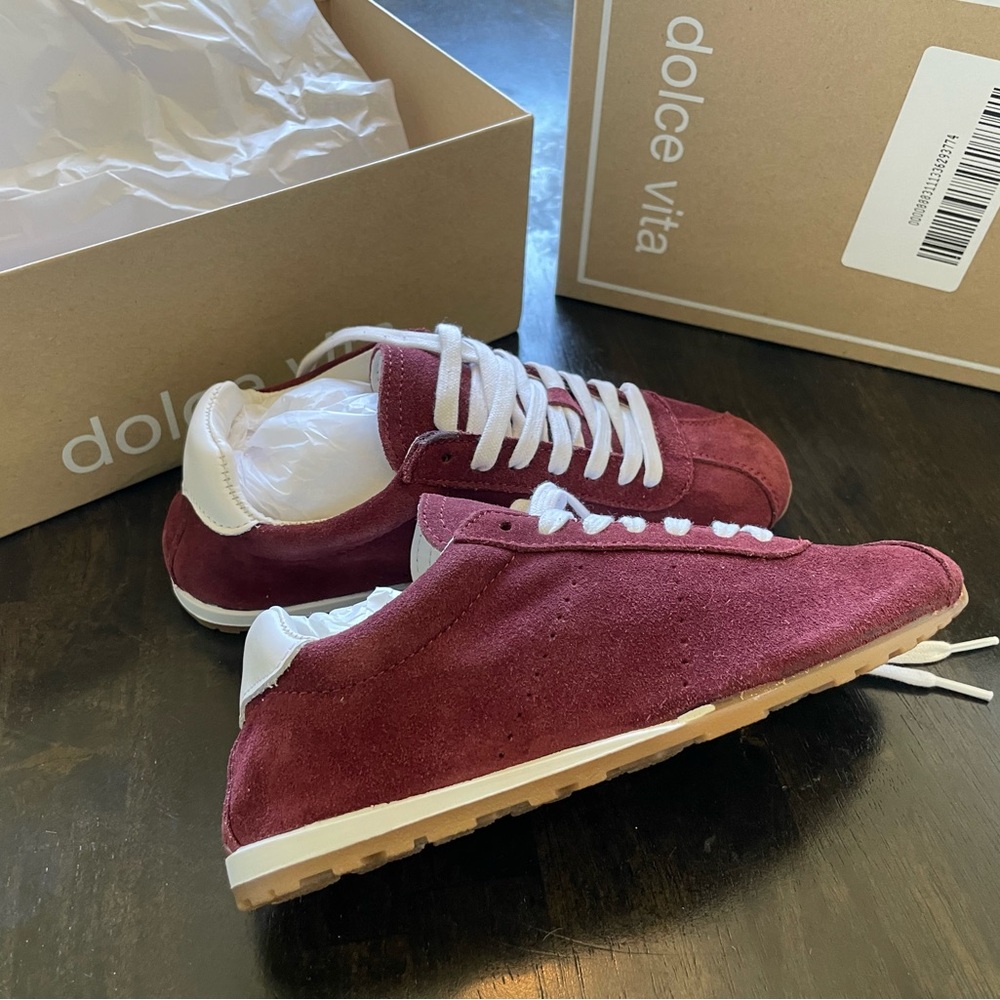 Dolce Vita Serina Sneakers - Burgundy Suede 6 - NIB